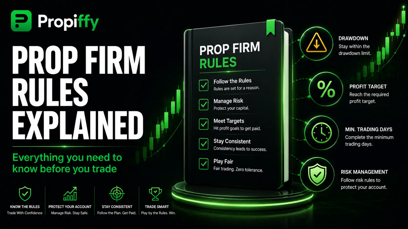 Prop firm rules explained — drawdown, consistency and profit target guide